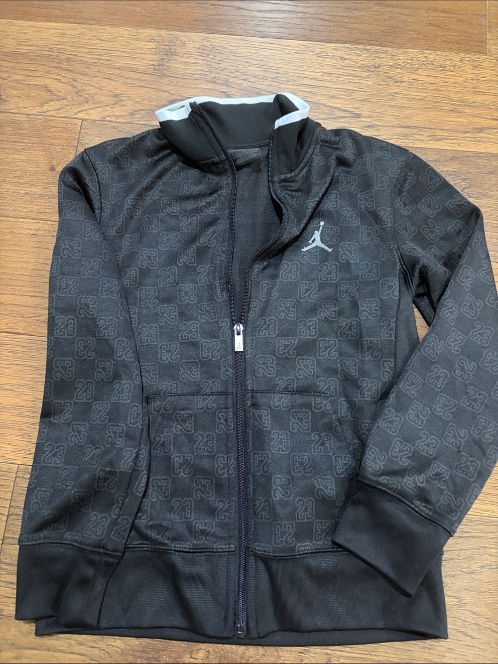 Jordan Black Full-Zip Youth Hoodie with Subtle 23 Print